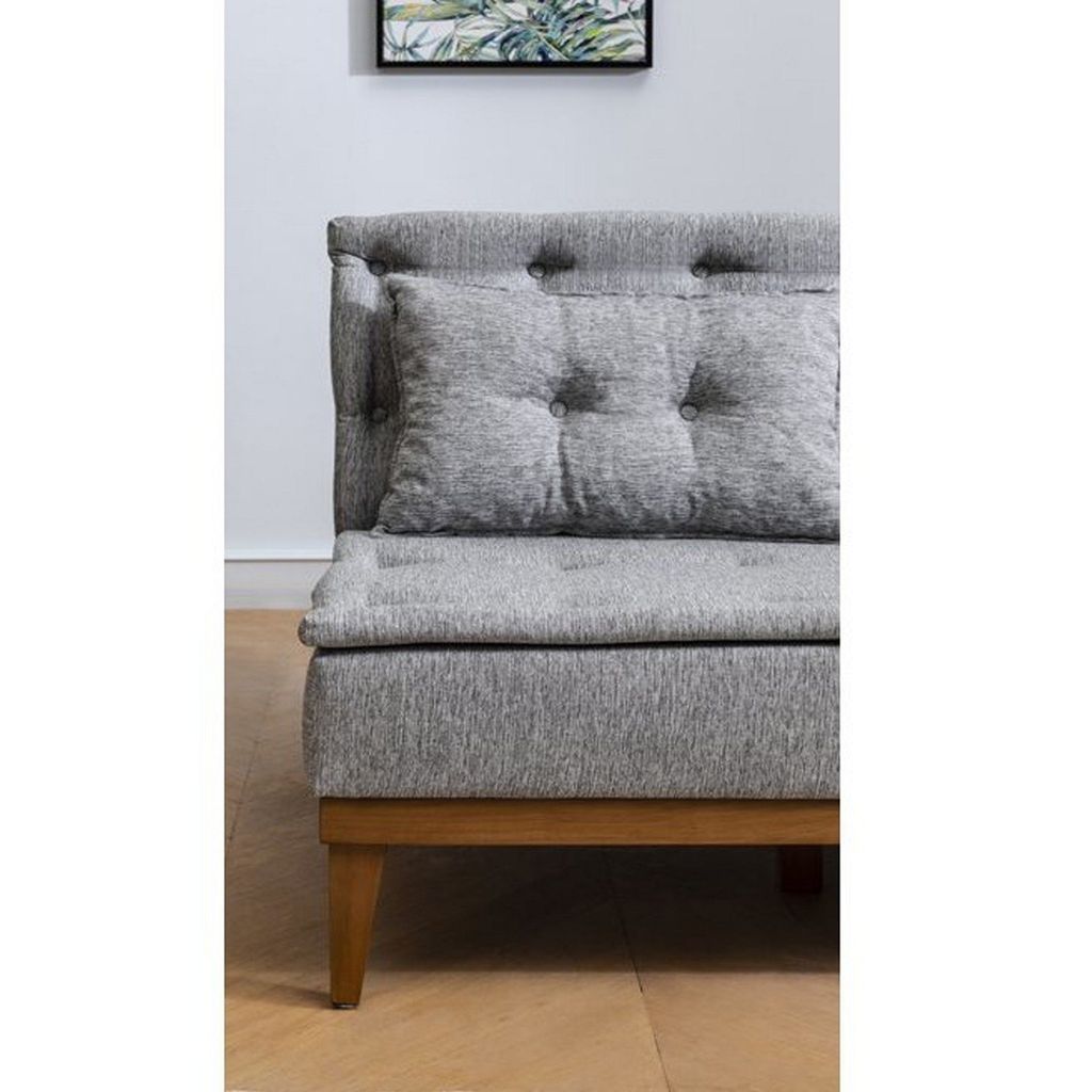 3 személyes kinyitható szövet kanapé, világos szürke - rhone - butopêa
